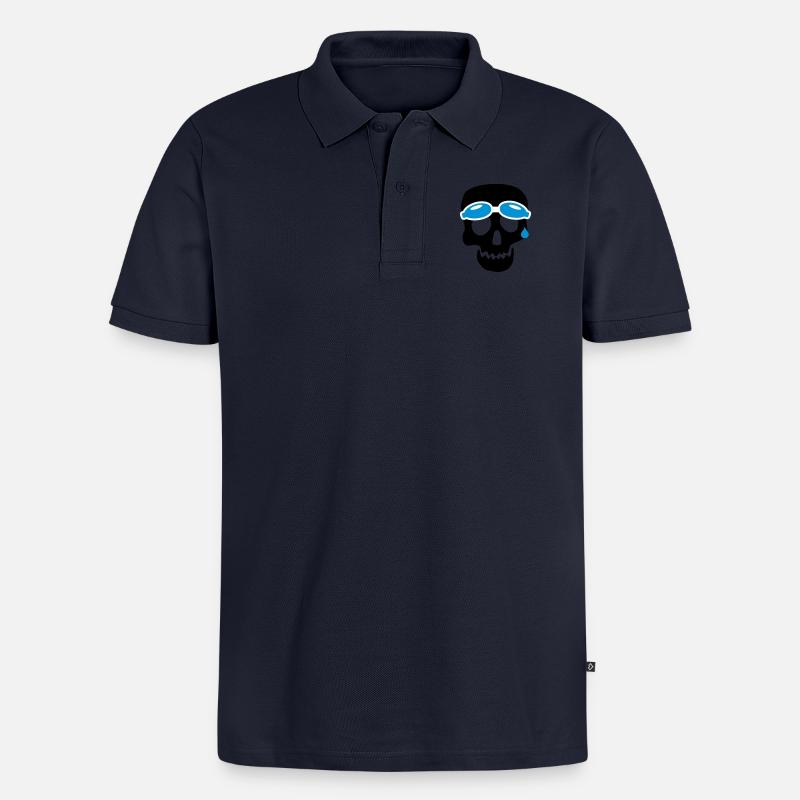schwimmen - Männer Premium Bio Polo Shirt - Navy