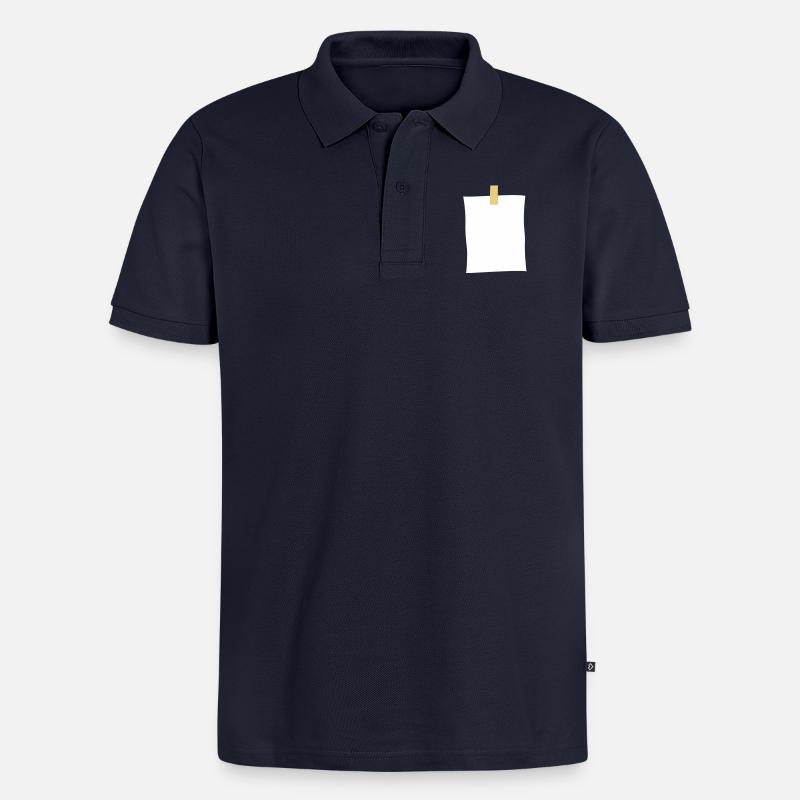 post_it_note - Männer Premium Bio Polo Shirt - Navy