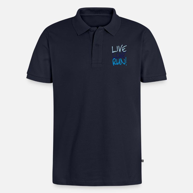 Live Love Run! - Männer Premium Bio Polo Shirt - Navy