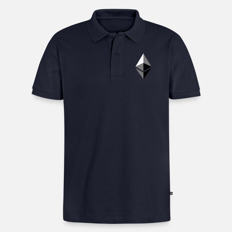 etherium ether ETH - Männer Premium Bio Polo Shirt - Navy