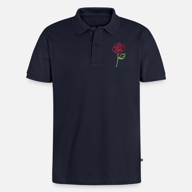 Rose - Polo bio Premium Homme - bleu marine
