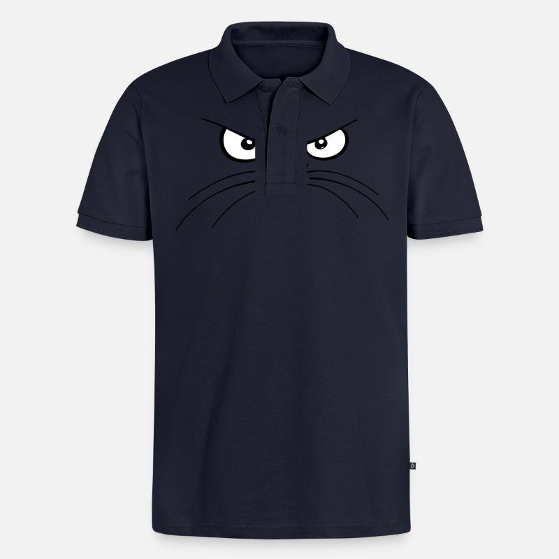 angry cat - Männer Premium Bio Polo Shirt - Navy