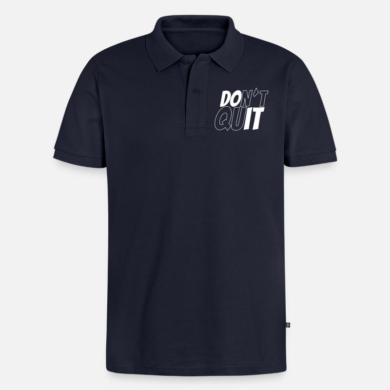 dont´t quit vs do it - Männer Premium Bio Polo Shirt - Navy