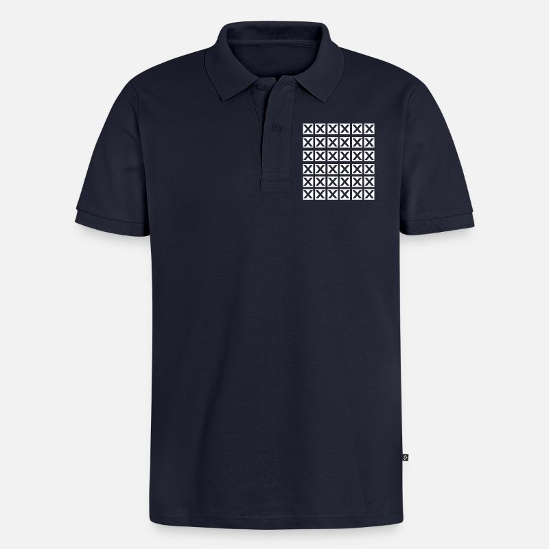 Cooles X-Grid-Design - Männer Premium Bio Polo Shirt - Navy