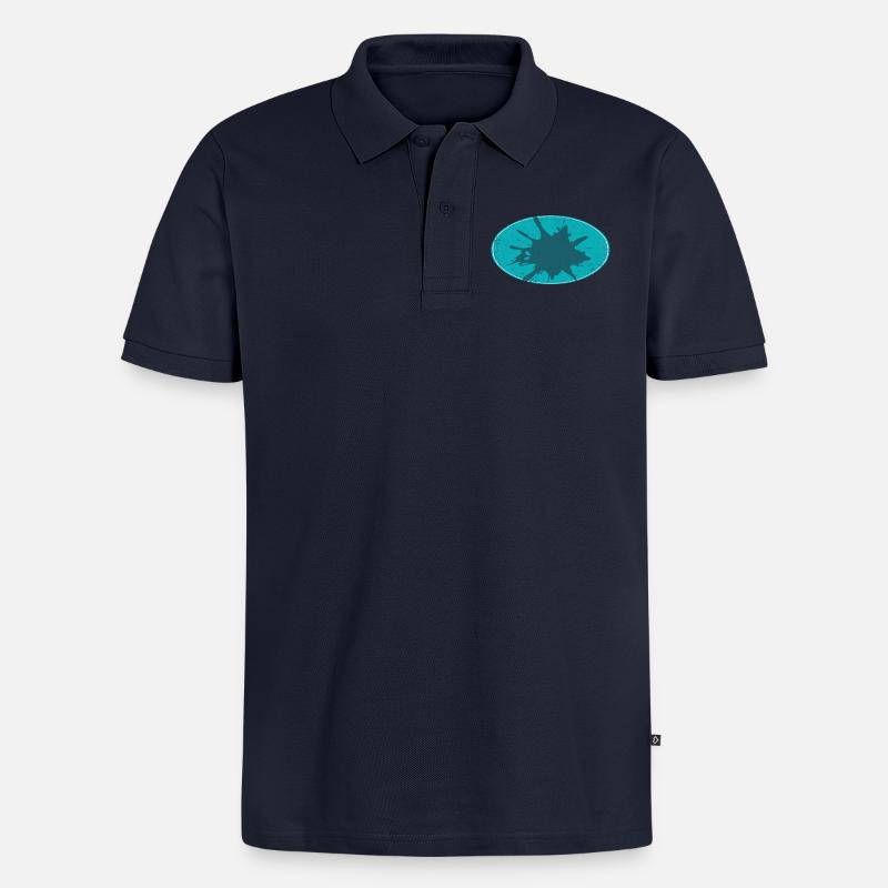 Ovaler Flash Background schmutzing - Männer Premium Bio Polo Shirt - Navy