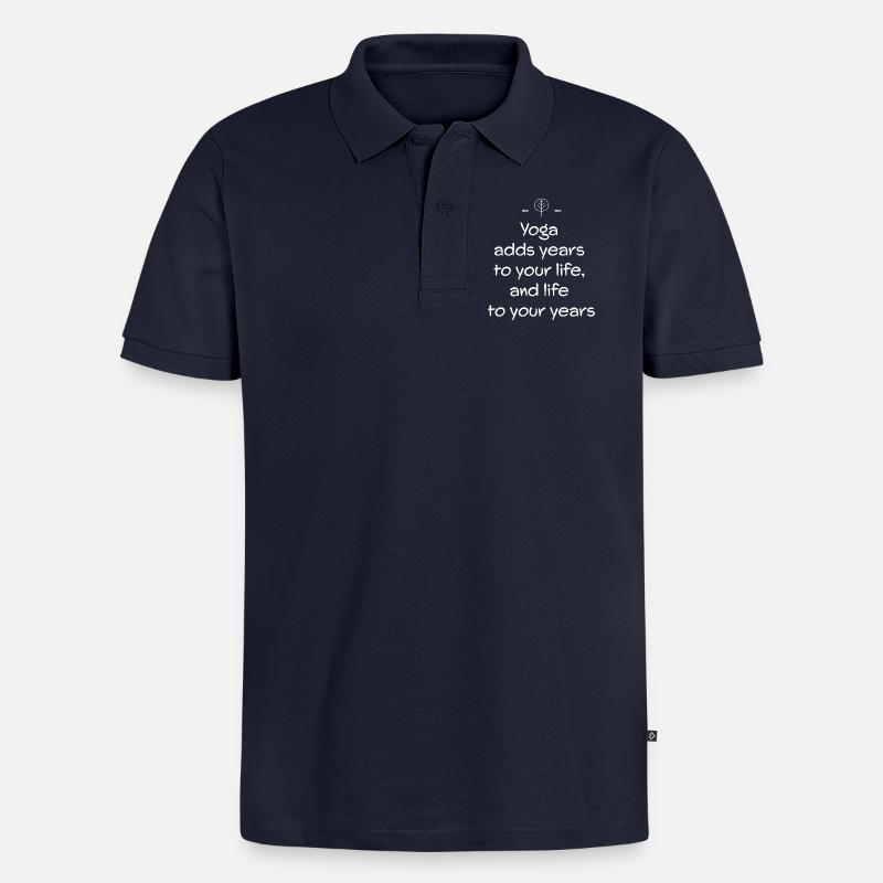 Yoga - Polo bio Premium Homme - bleu marine