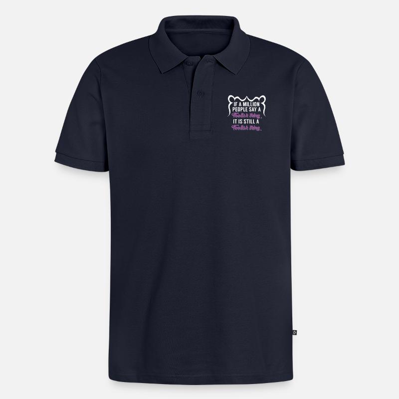 Dummes Ding Coole Sprüche - Männer Premium Bio Polo Shirt - Navy