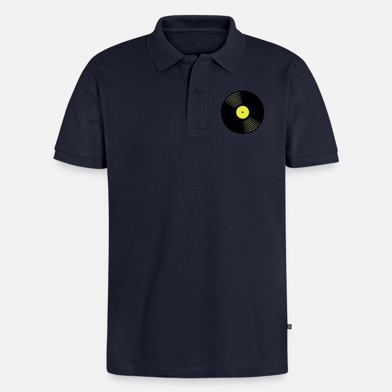 166_schallplatte_2 - Polo bio Premium Homme - bleu marine