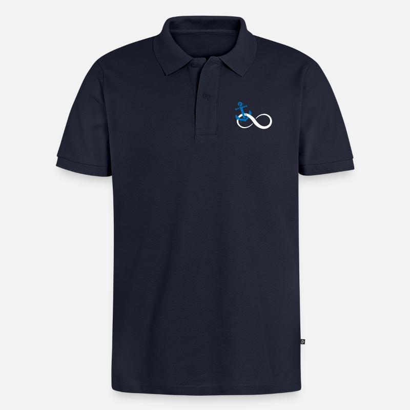 Infinity anchor - Männer Premium Bio Polo Shirt - Navy