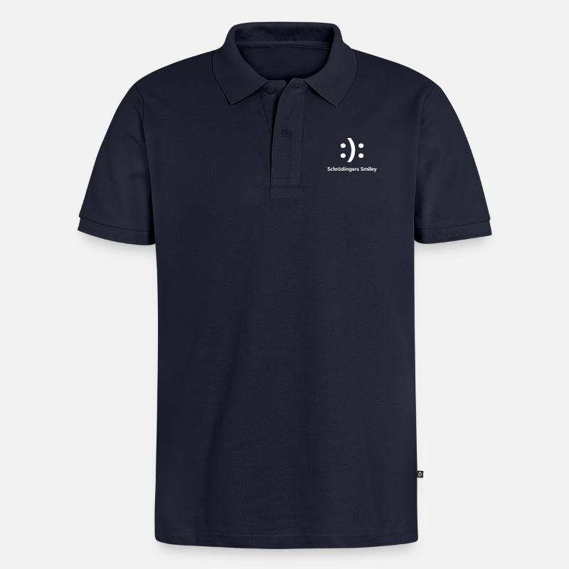 Schrödingers Smiley Katze Physik - Männer Premium Bio Polo Shirt - Navy