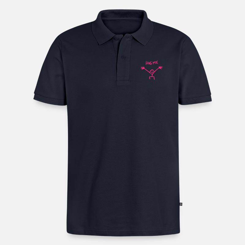 Umarme mich Umarmung Strichmännchen Geschenk - Männer Premium Bio Polo Shirt - Navy