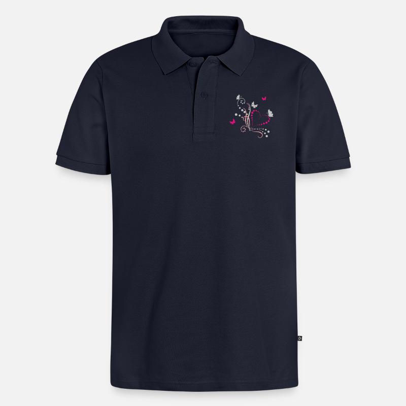 Schmetterlinge - Männer Premium Bio Polo Shirt - Navy