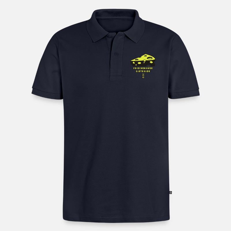 cheese3_2f - Männer Premium Bio Polo Shirt - Navy