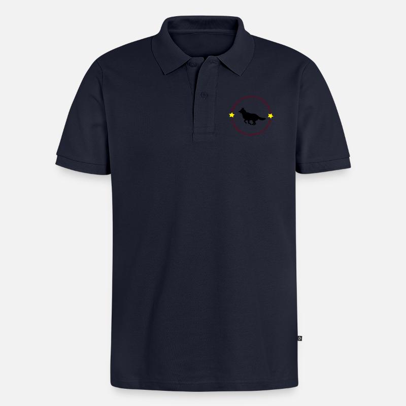Weisser Schweizer Schäferhund - Männer Premium Bio Polo Shirt - Navy