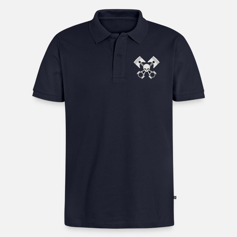 bikers engine - Männer Premium Bio Polo Shirt - Navy