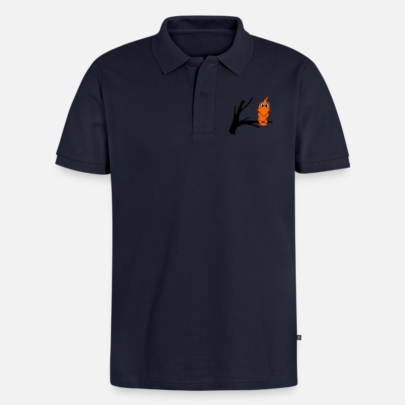 vogel2 - Männer Premium Bio Polo Shirt - Navy