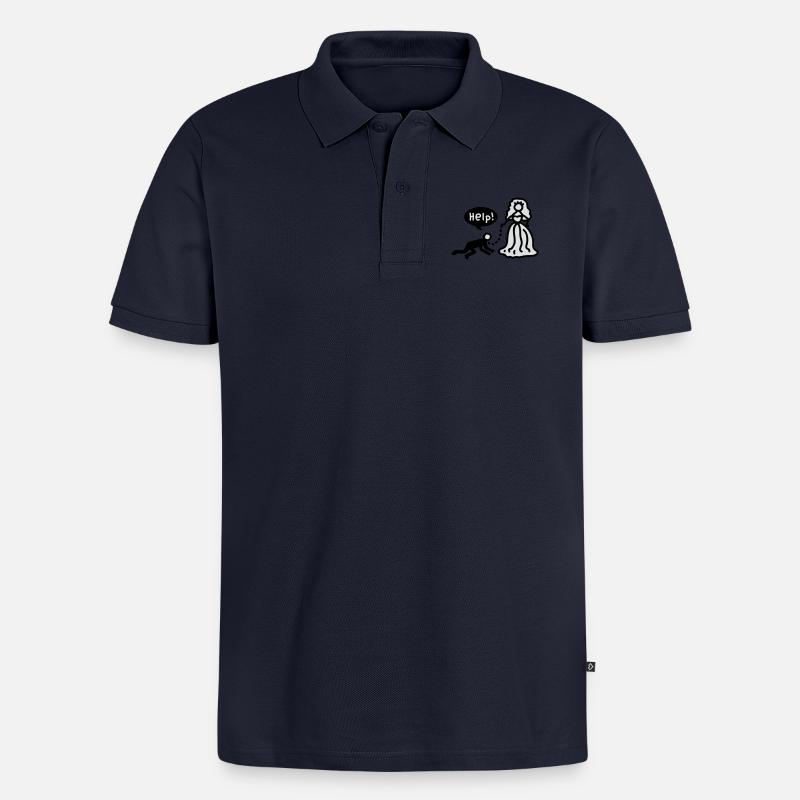 Verheiratet - help - Männer Premium Bio Polo Shirt - Navy