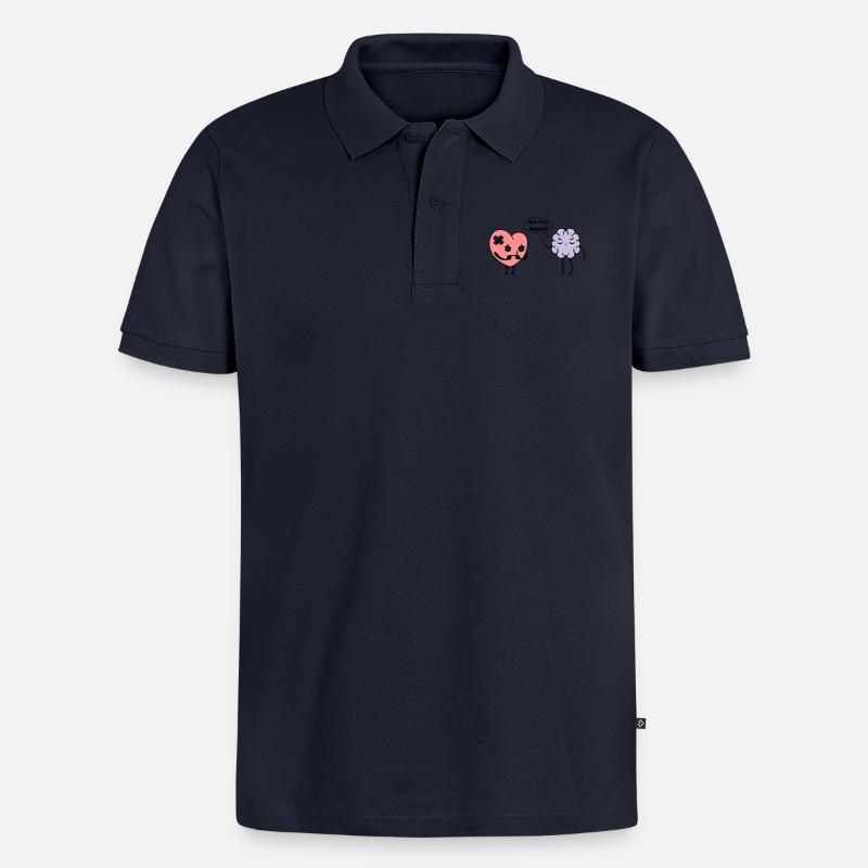 Lerne Herz - Männer Premium Bio Polo Shirt - Navy