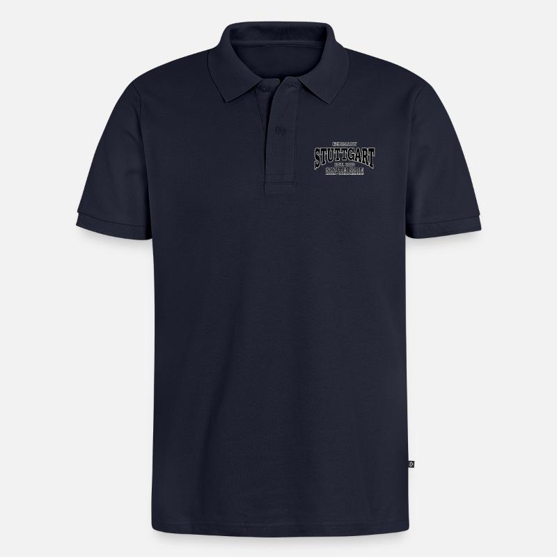 Stuttgart (black) - Männer Premium Bio Polo Shirt - Navy