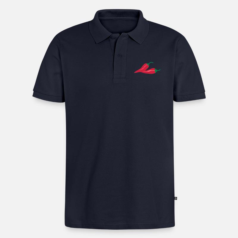 Chilli Chilischote scharf - Männer Premium Bio Polo Shirt - Navy