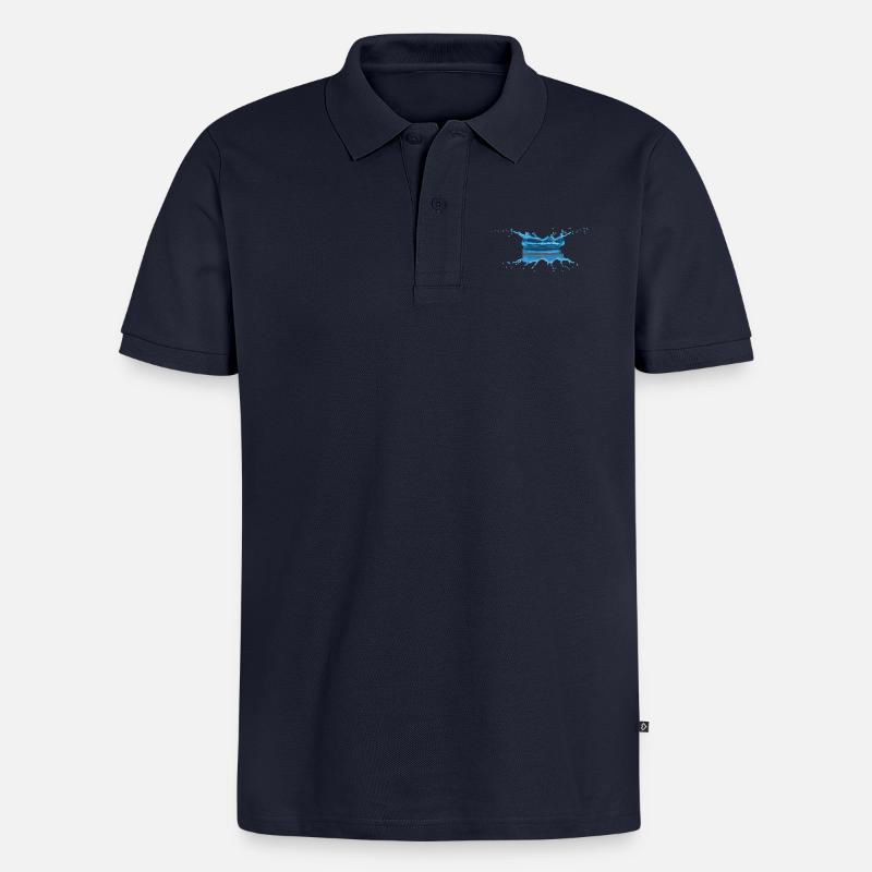 Wassertropfen - Männer Premium Bio Polo Shirt - Navy