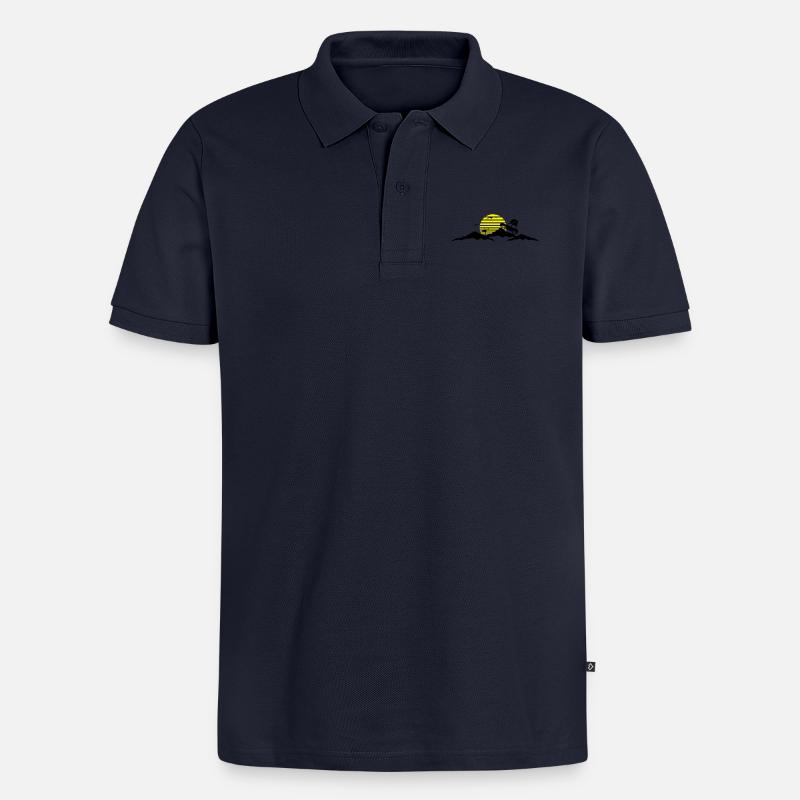 Reise - Berge Auto - Männer Premium Bio Polo Shirt - Navy