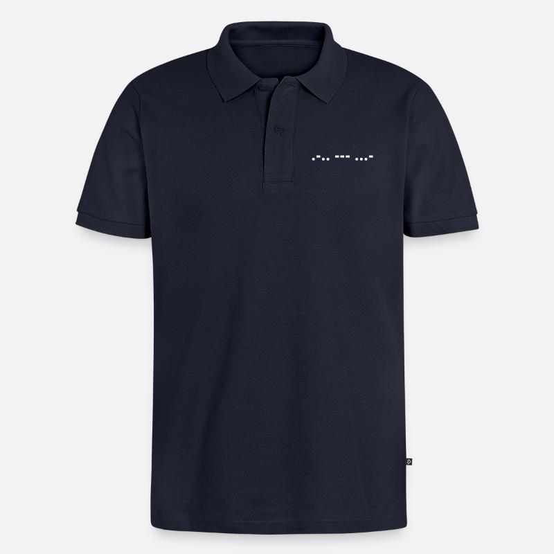 Morsecode Love - Männer Premium Bio Polo Shirt - Navy