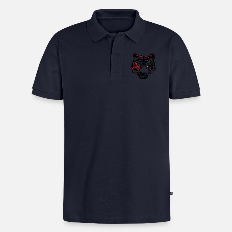 tiger_3c - Männer Premium Bio Polo Shirt - Navy