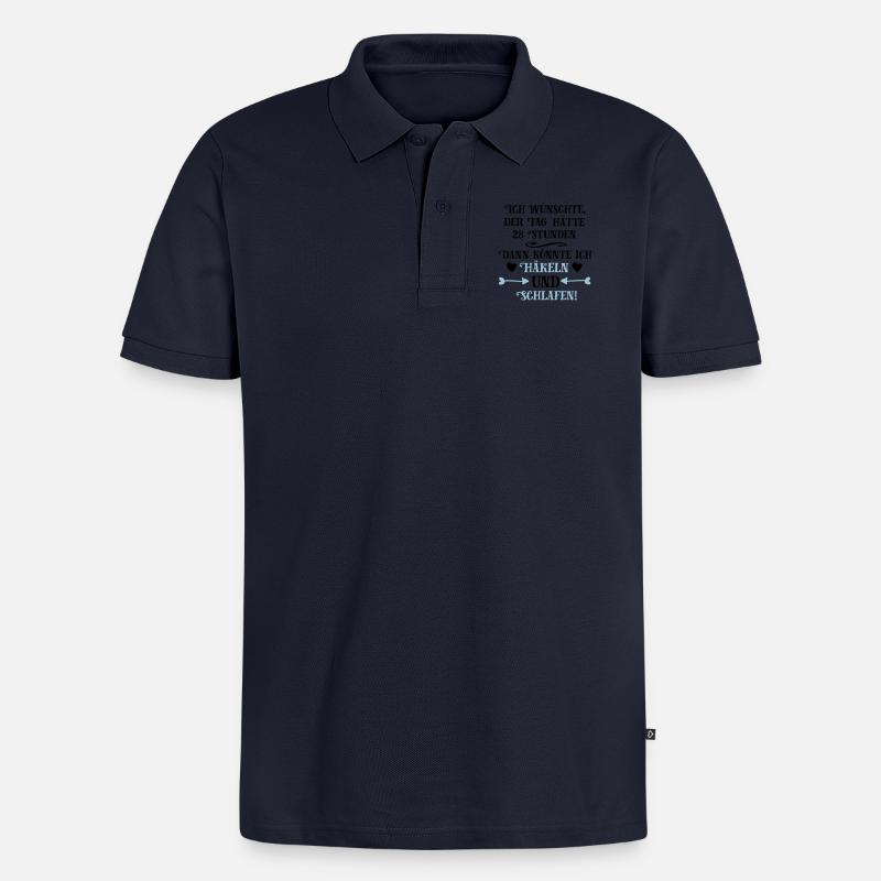 Häkeln und Schlafen Geschenk - Männer Premium Bio Polo Shirt - Navy