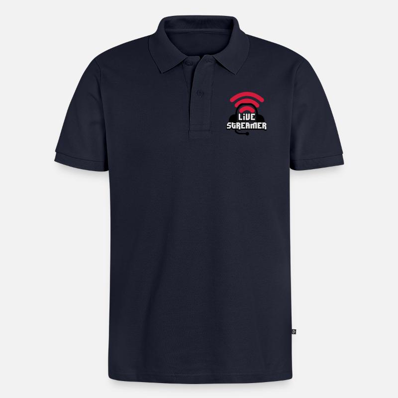 Live Streamer - Männer Premium Bio Polo Shirt - Navy