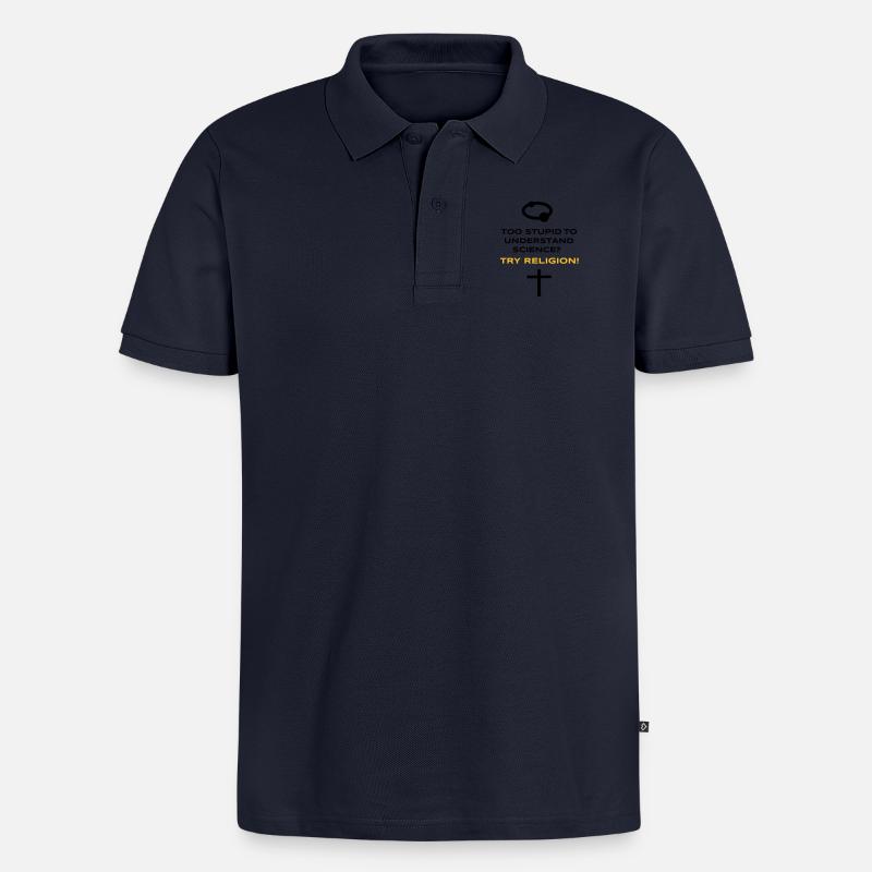 Science vs. Religion - Polo bio Premium Homme - bleu marine