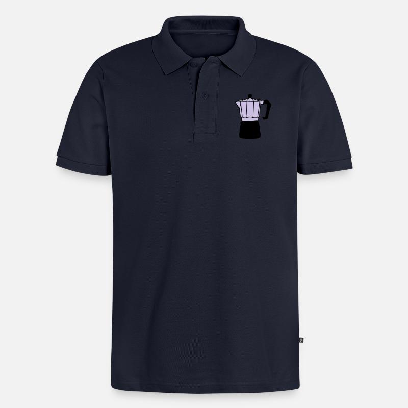 Kaffee - Männer Premium Bio Polo Shirt - Navy