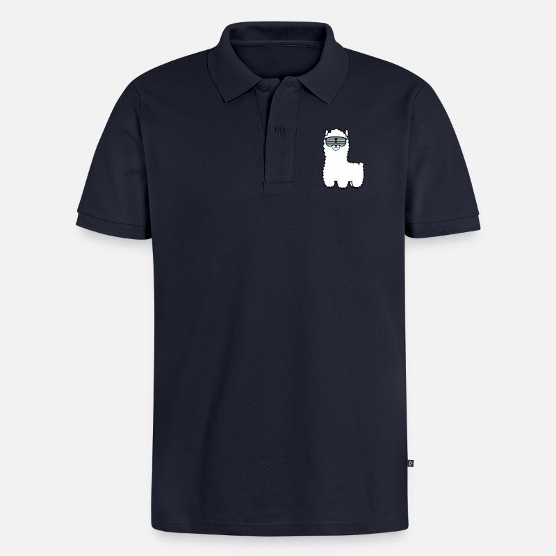 lama_002 - Männer Premium Bio Polo Shirt - Navy