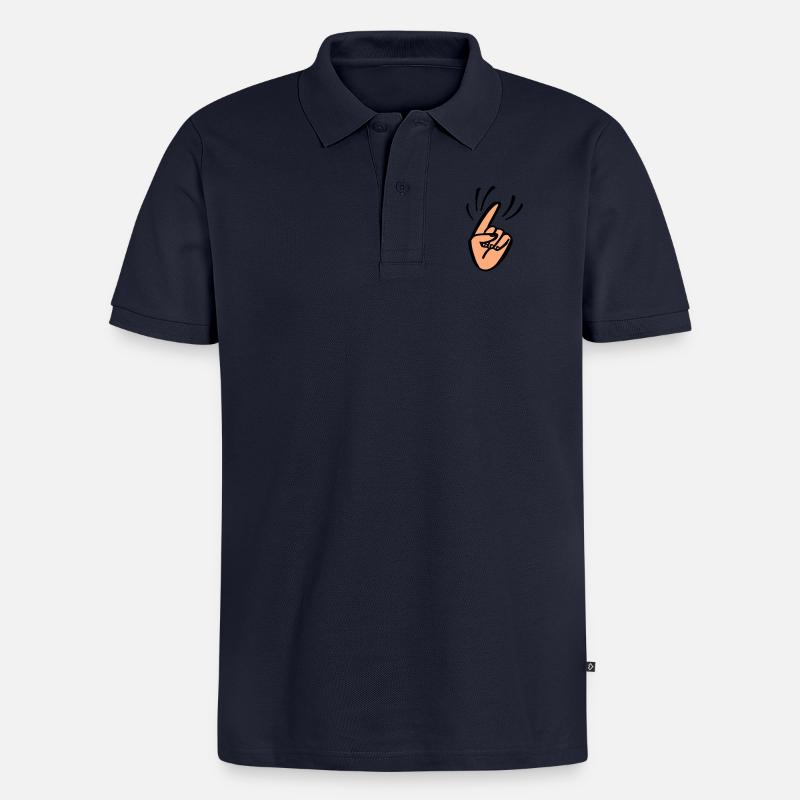 Finger Waggle - Männer Premium Bio Polo Shirt - Navy