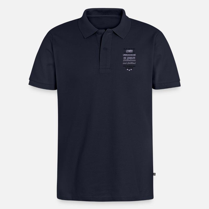Bester Lehrer Tasse - Männer Premium Bio Polo Shirt - Navy