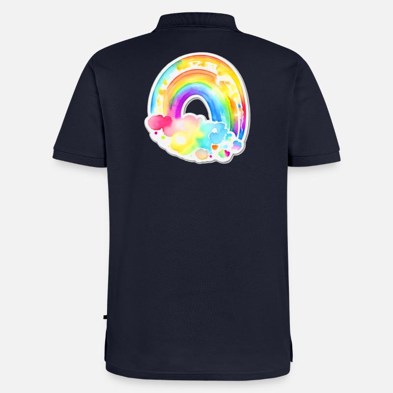 Regenbogen - Männer Premium Bio Polo Shirt - Navy
