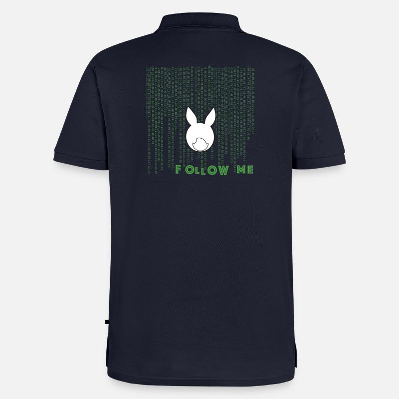 lapin blanc - Polo bio Premium Homme - bleu marine