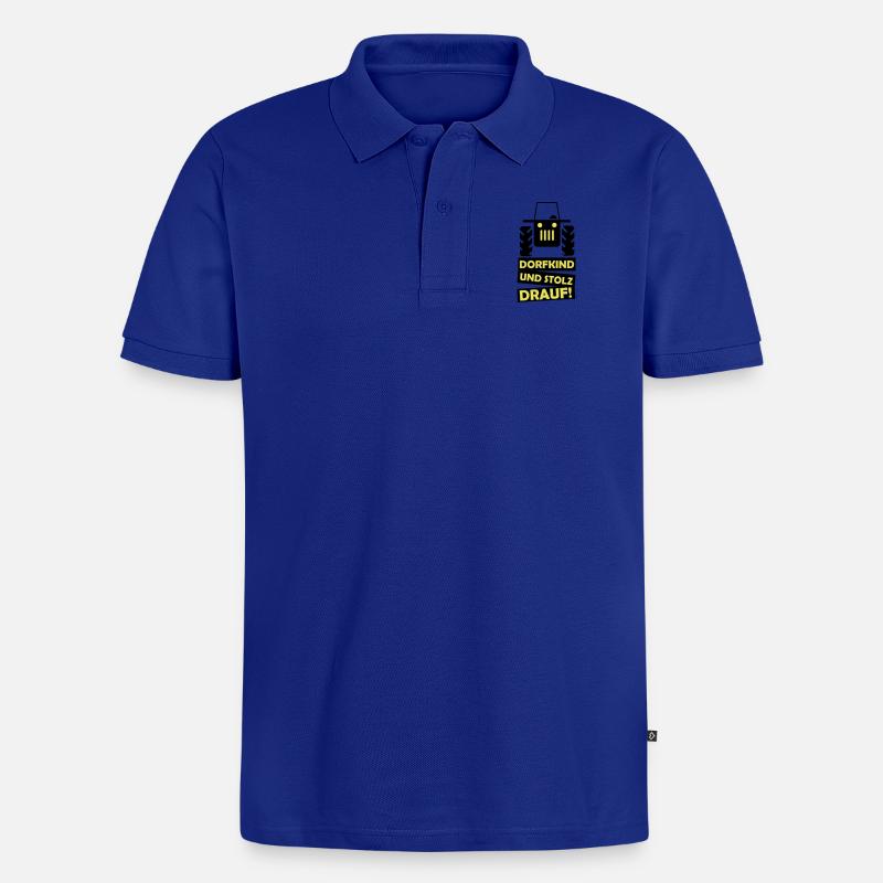 traktor_dorfkind_02 - Männer Premium Bio Polo Shirt - Royalblau