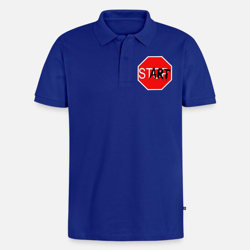 Startzeichen Graffiti Stoppschild - Männer Premium Bio Polo Shirt - Royalblau