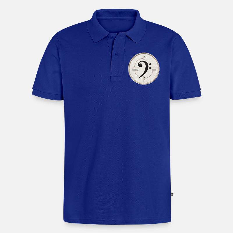 Clé de fa sur le patch - Polo bio Premium Homme - bleu roi