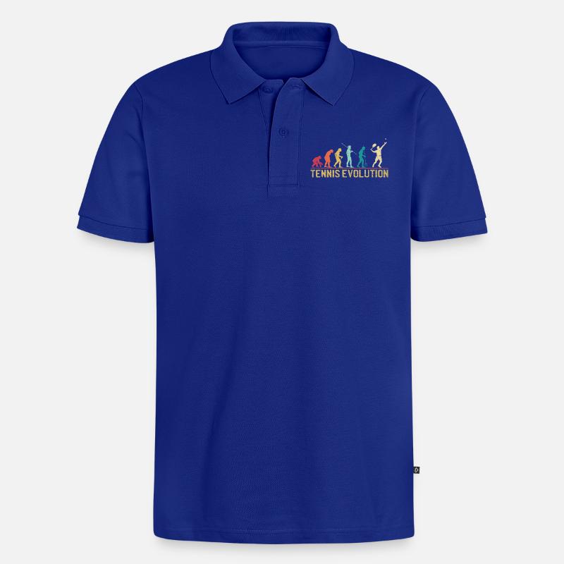 Tennis Evolution Evolution Grafikdesign - Männer Premium Bio Polo Shirt - Royalblau