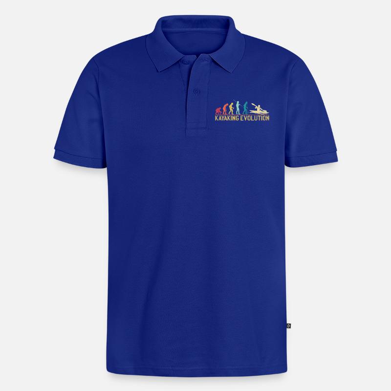 Kajakfahren Evolution Illustration - Männer Premium Bio Polo Shirt - Royalblau
