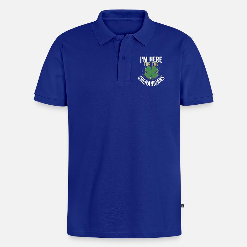 Shenanigans mit Kleeblatt - Männer Premium Bio Polo Shirt - Royalblau