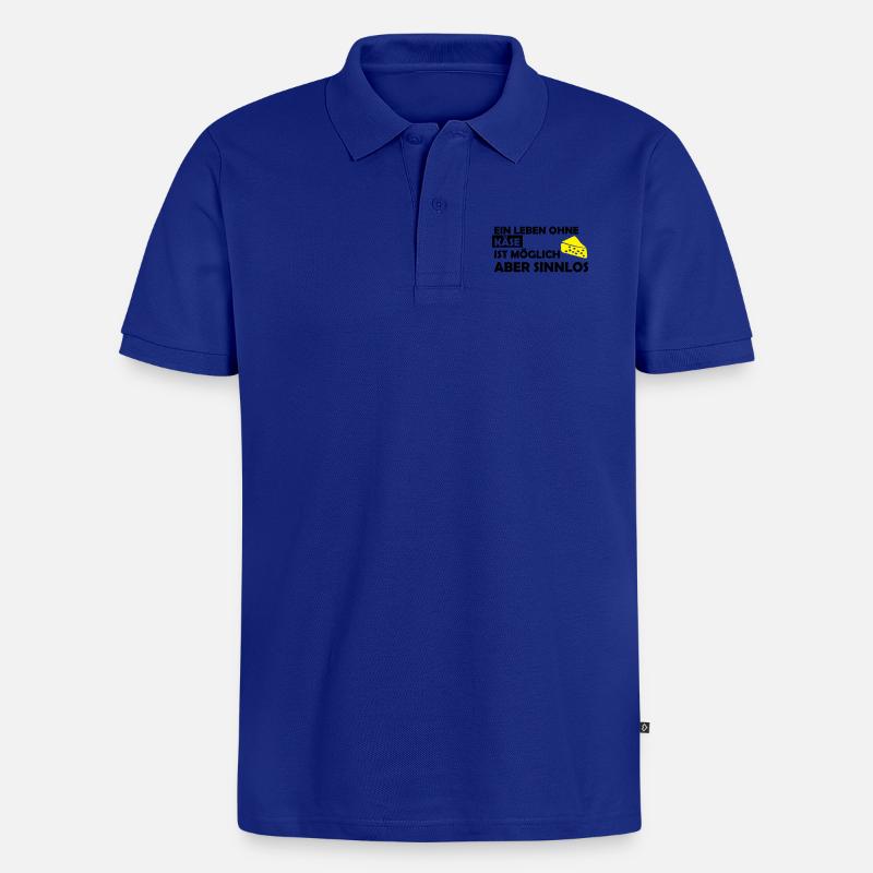 ein leben ohne käse - Männer Premium Bio Polo Shirt - Royalblau