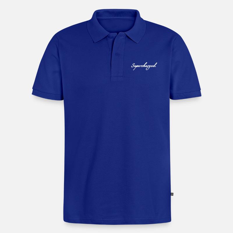 Blanc suralimenté - Polo bio Premium Homme - bleu roi