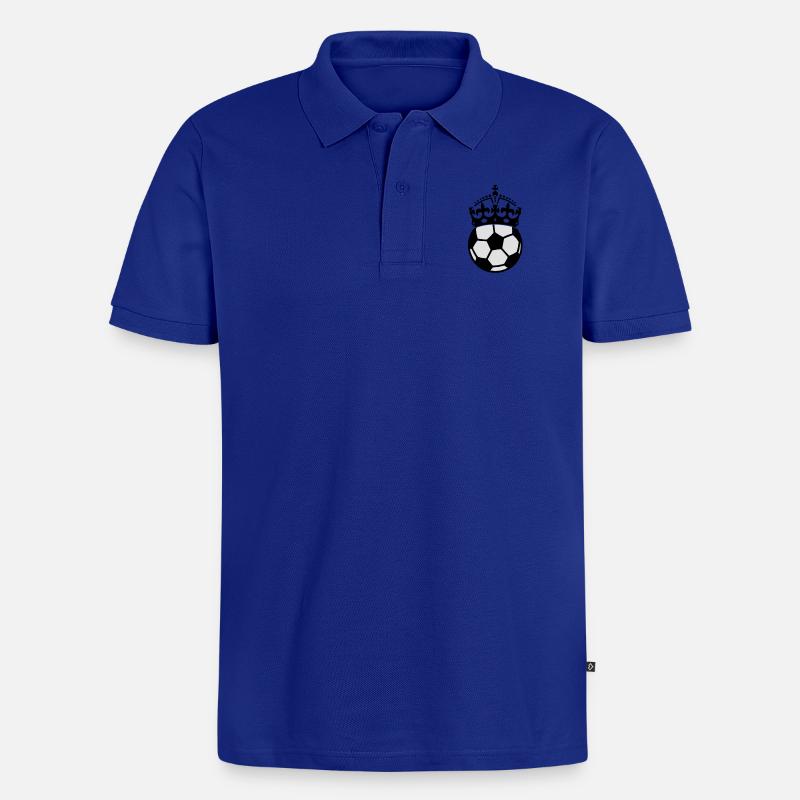 Fussball mit Krone - Männer Premium Bio Polo Shirt - Royalblau