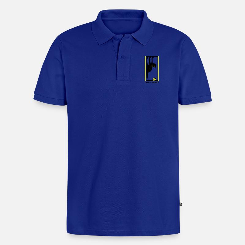 DON'T PANIC - Männer Premium Bio Polo Shirt - Royalblau