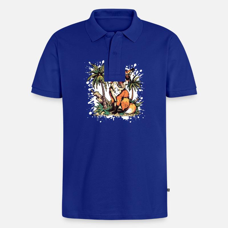 Fuchs Insel Palme - Männer Premium Bio Polo Shirt - Royalblau