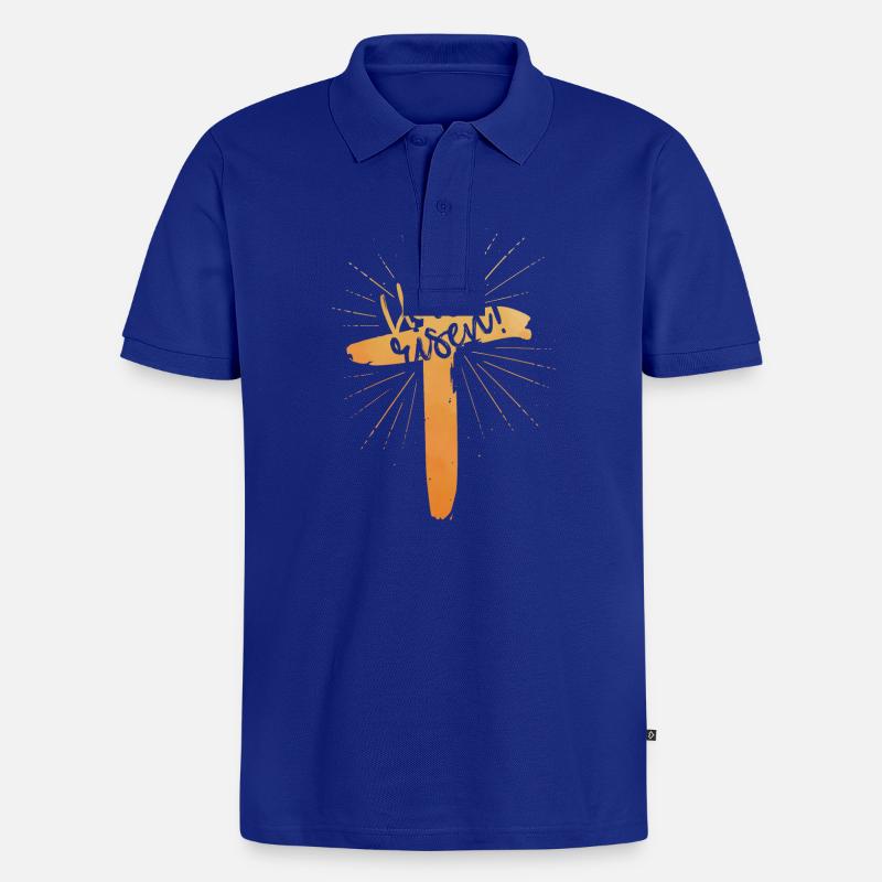 He is risen - Männer Premium Bio Polo Shirt - Royalblau