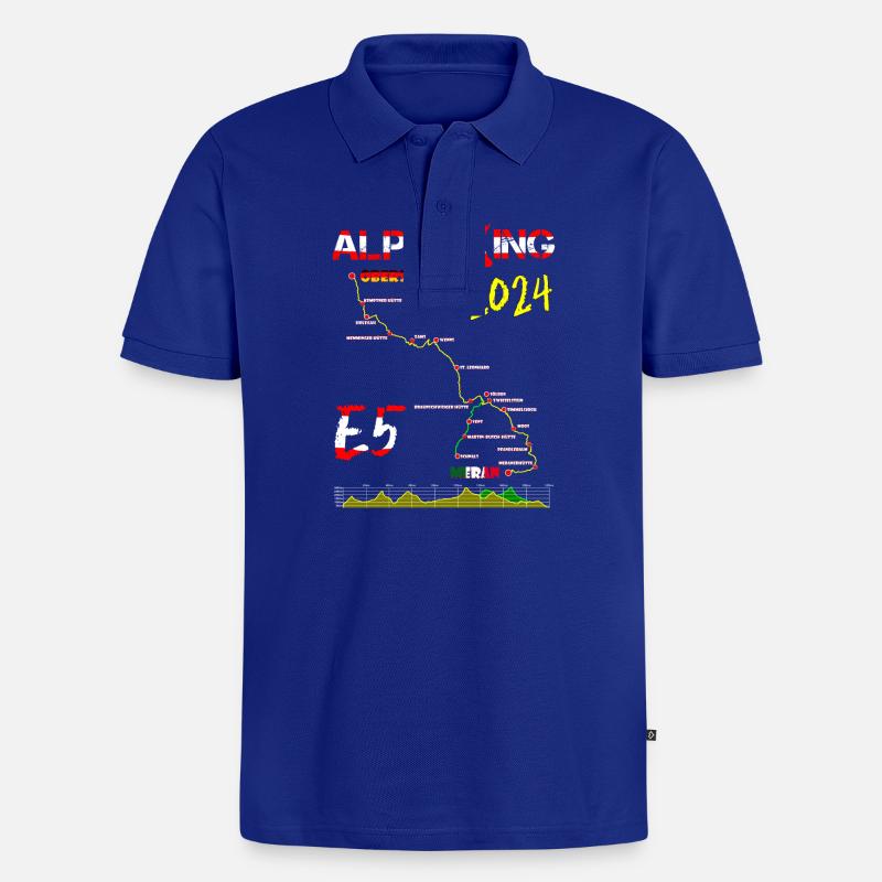 E5 Oberstdorf Merano 2024 - Polo bio Premium Homme - bleu roi
